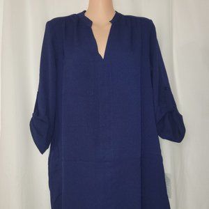 NEW Lush  Navy 3/4 Sleeve Novak Shift Dress